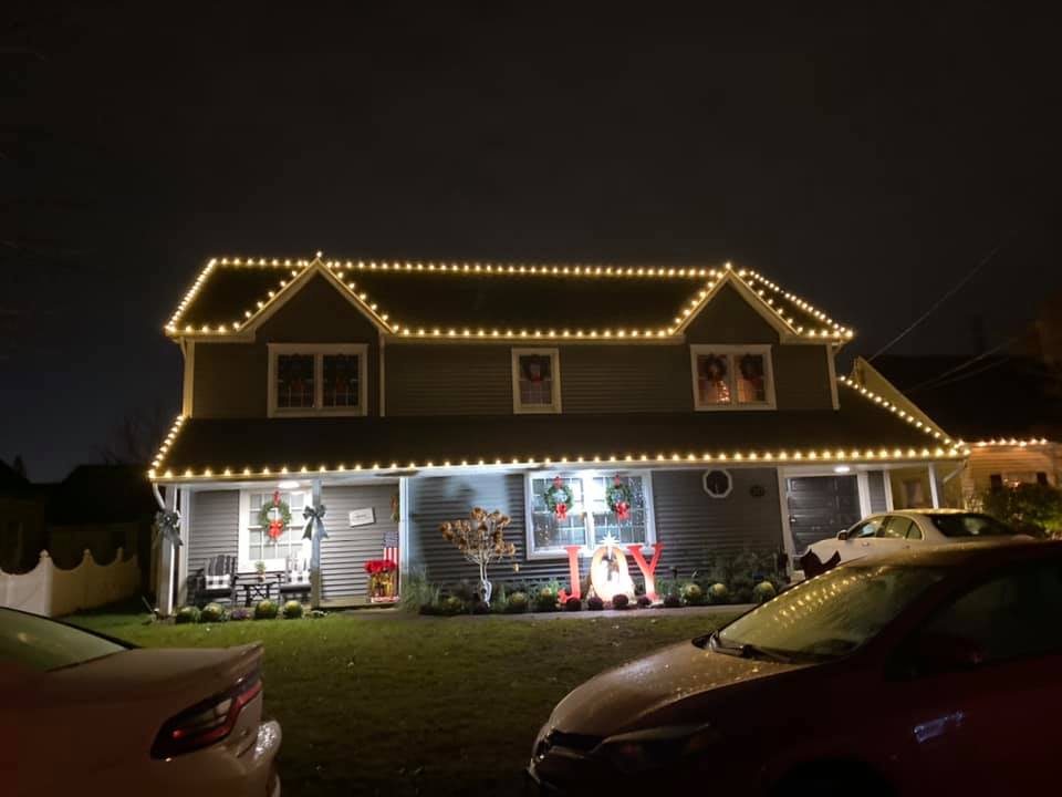 christmas lights on a residential home